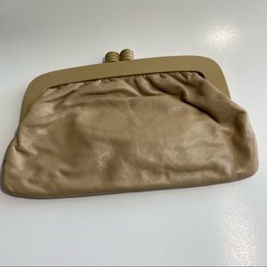 Vintage Snap Closure Tan Clutch
